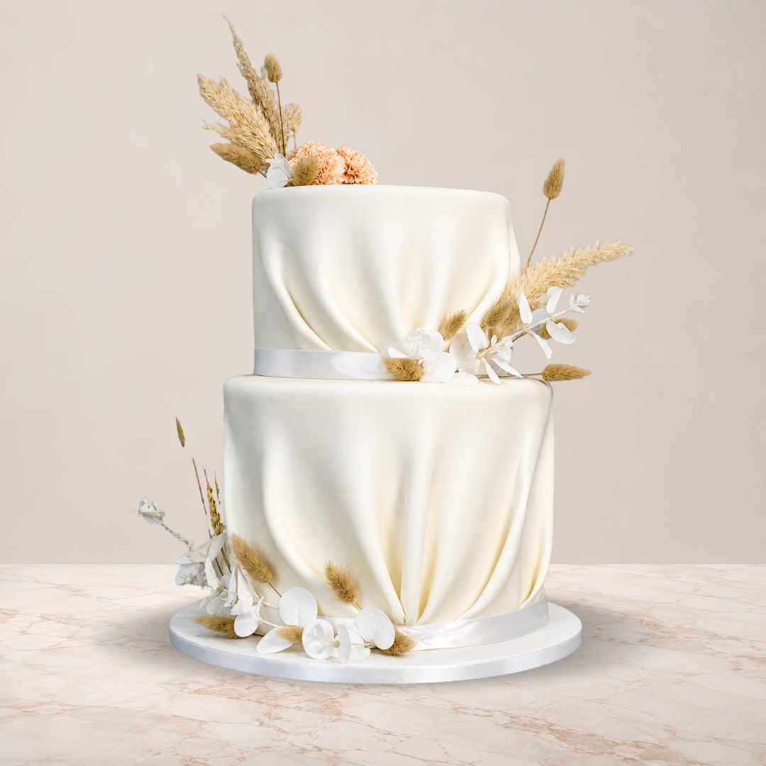 Ivory Elegance Wedding Cake