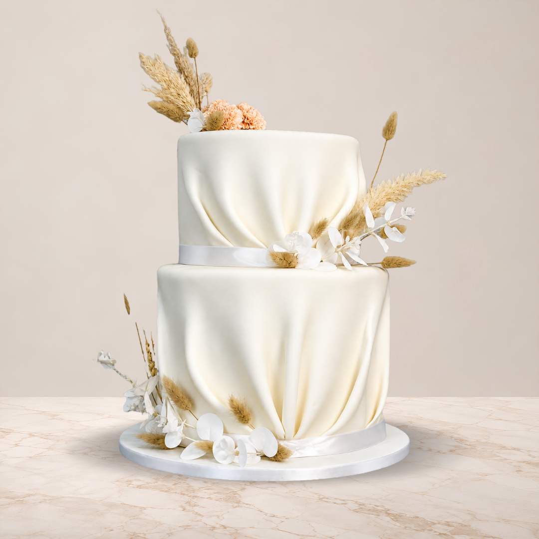 Ivory Elegance Wedding Cake